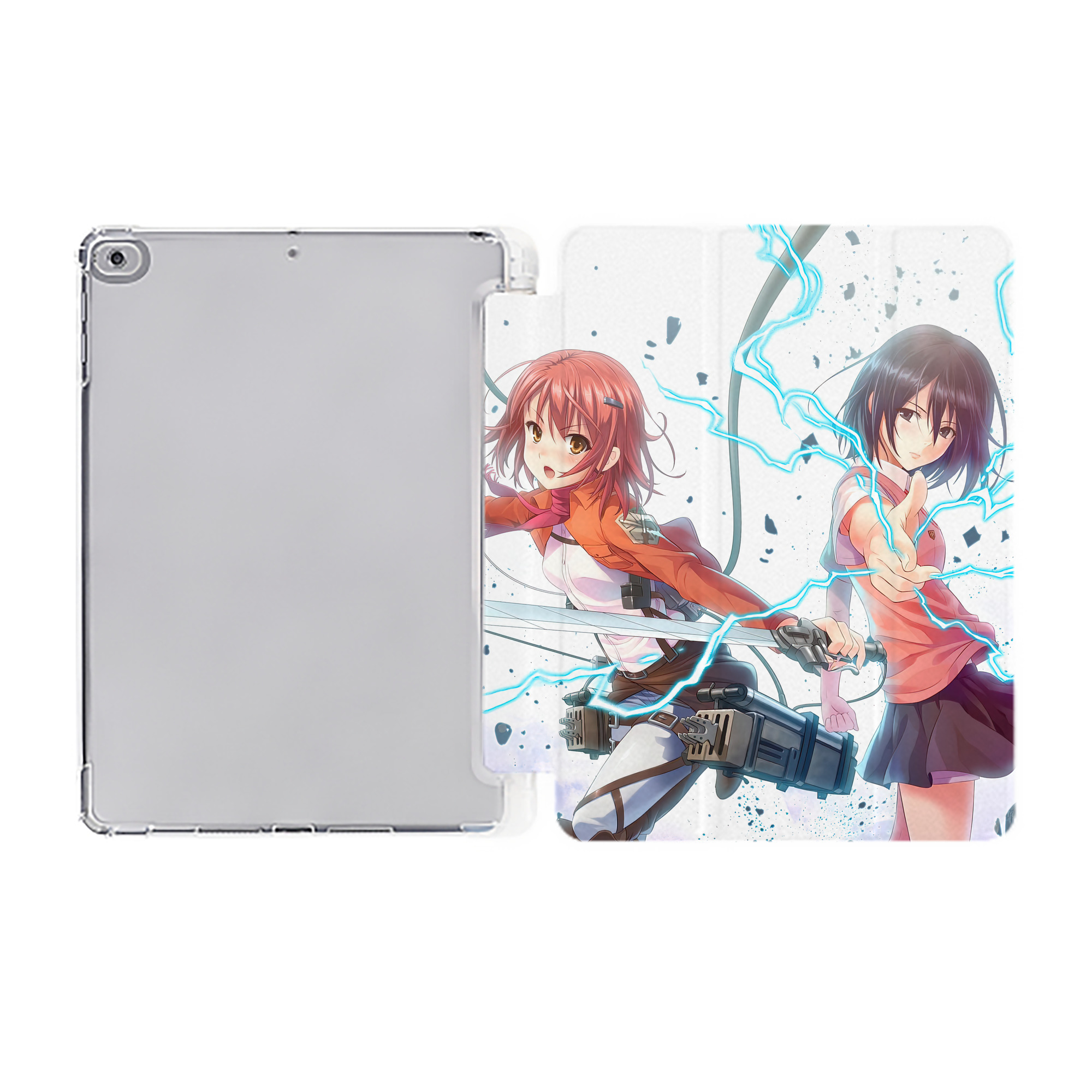 （画像用） 進撃の巨人 Attack on Titan IPad ケース ペン収納付き 三つ折りスタンド PUレザー×シリコン 対応機種9.5/10.5/10.9インチ